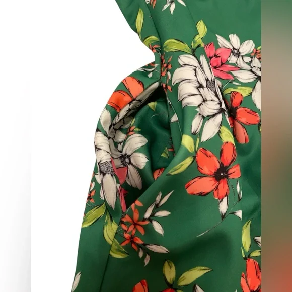 Vince Camuto Green Floral Scuba Knit Fit and Flare Dress Size 8 - Picture 12 of 12